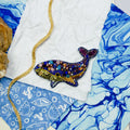 Brooch Embroidery Kit Decoration Blue whale (Decoration)