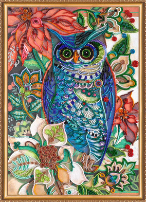 Bead Embroidery Kit Main Bead Embroidery Kit Smart eagle owl