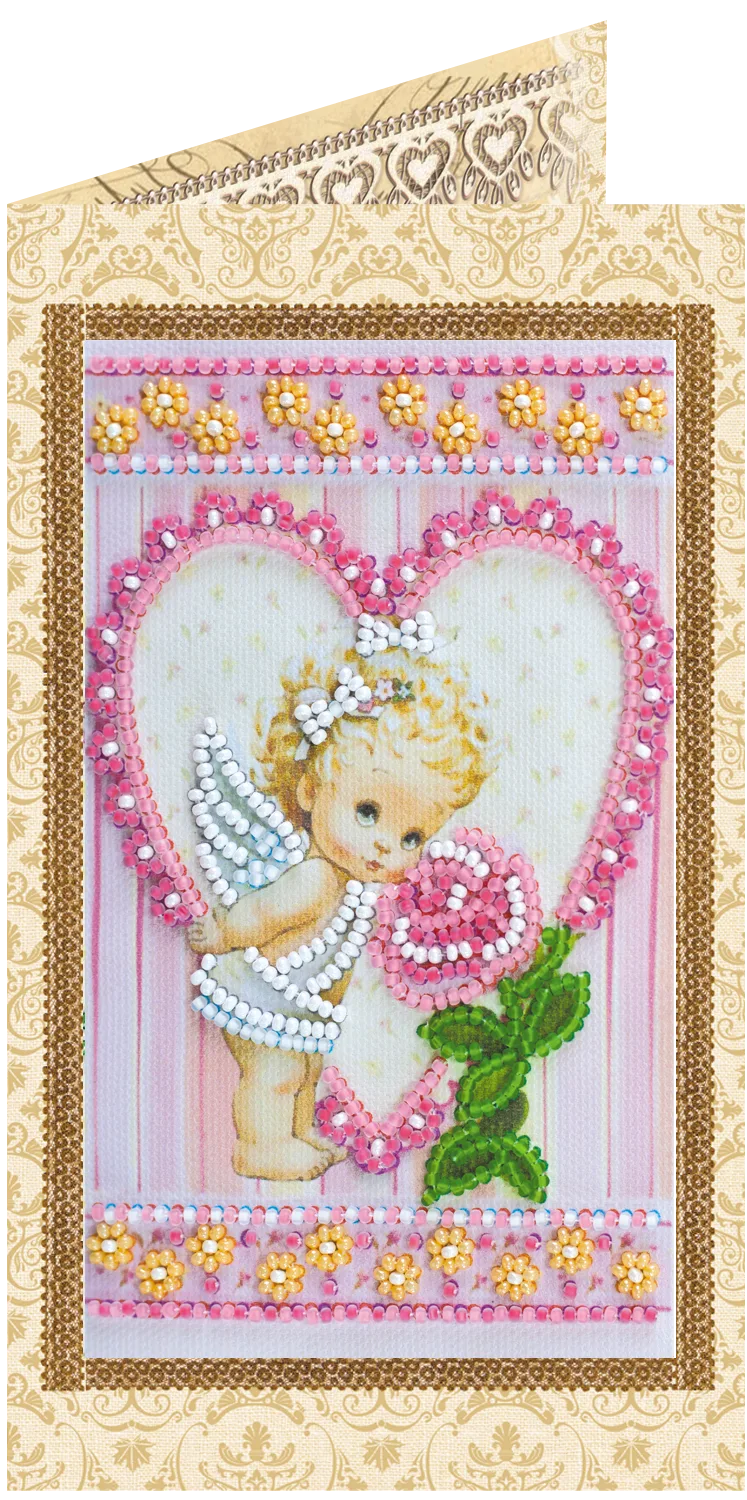 Postcards Bead Embroidery Kit Postcard Bead embroidery kit Angel and Rose