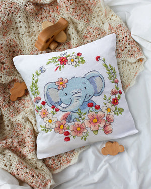 Cross Stitch Kit For Cushion Cross-stitch kits Elephant cub