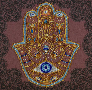 Bead Embroidery Kit Mid-sized bead embroidery kit Golden Hamsa