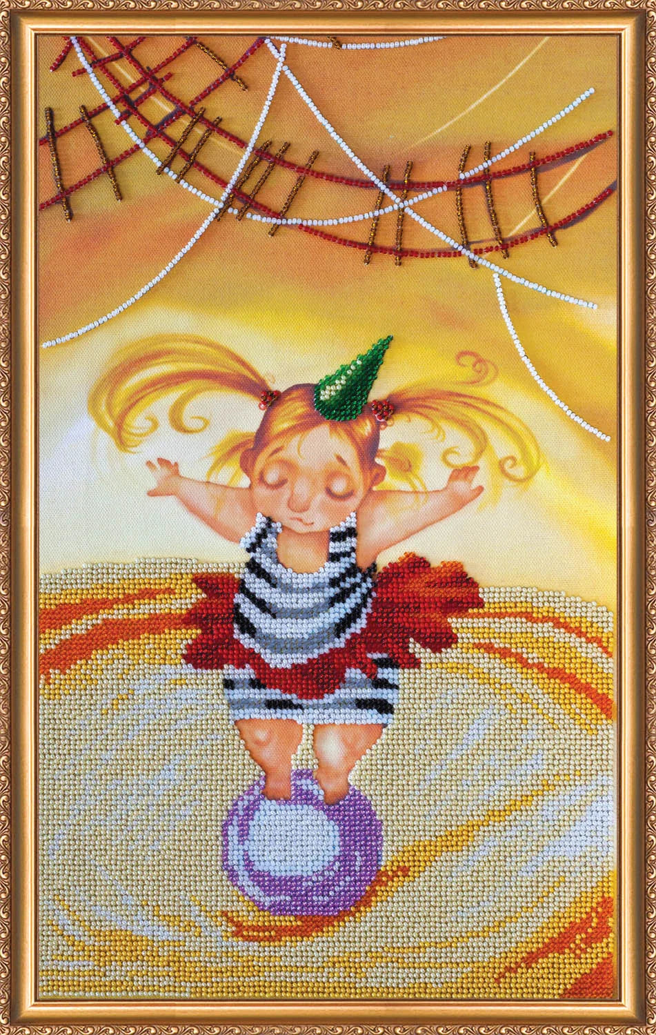 Bead Embroidery Kit Main Bead Embroidery Kit Girl on ball
