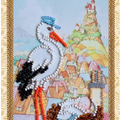 Postcards Bead Embroidery Kit Postcard bead embroidery kits Stork gift