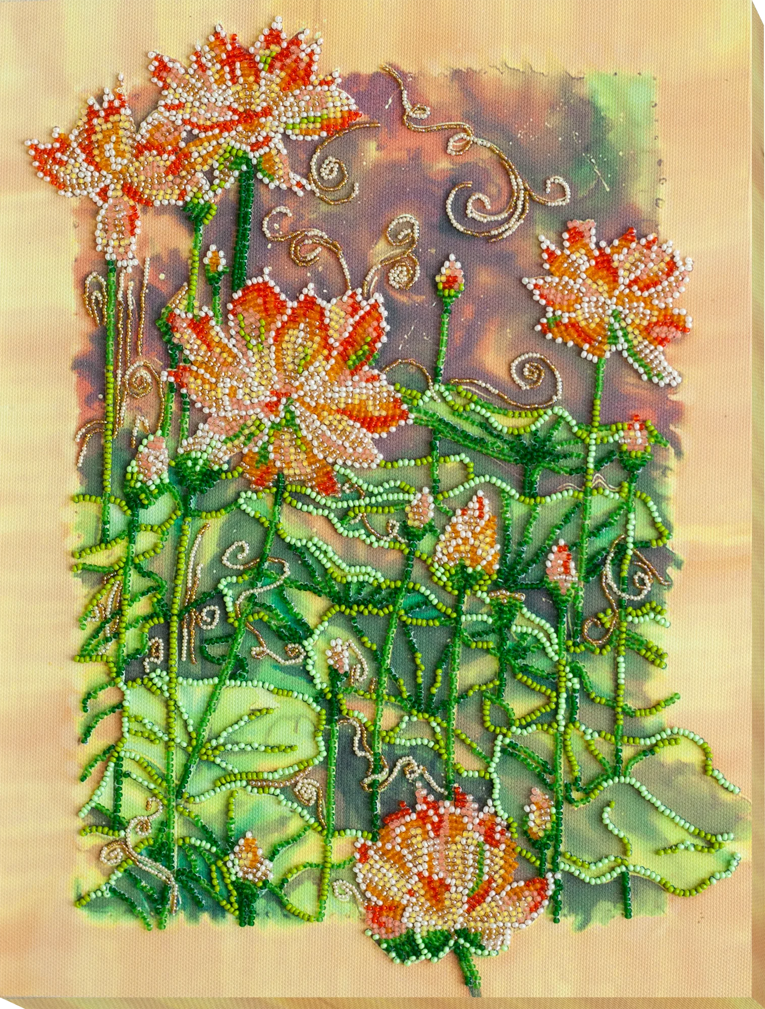 Bead Embroidery Kit Main Bead Embroidery Kit Lotuses at sunset