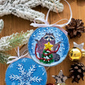 Christmas and New Year Decor Kit Decoration Racoon and Christmas