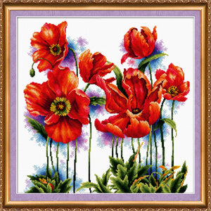 Cross Stitch Kit Cross-stitch kits Scarlet poppies