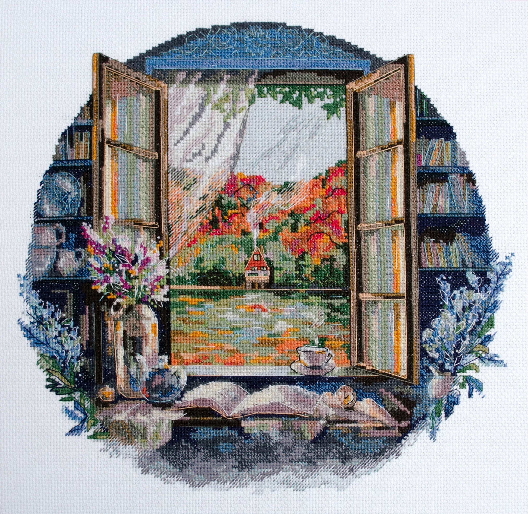 Cross Stitch Kit Cross-stitch kits Tea party by the window