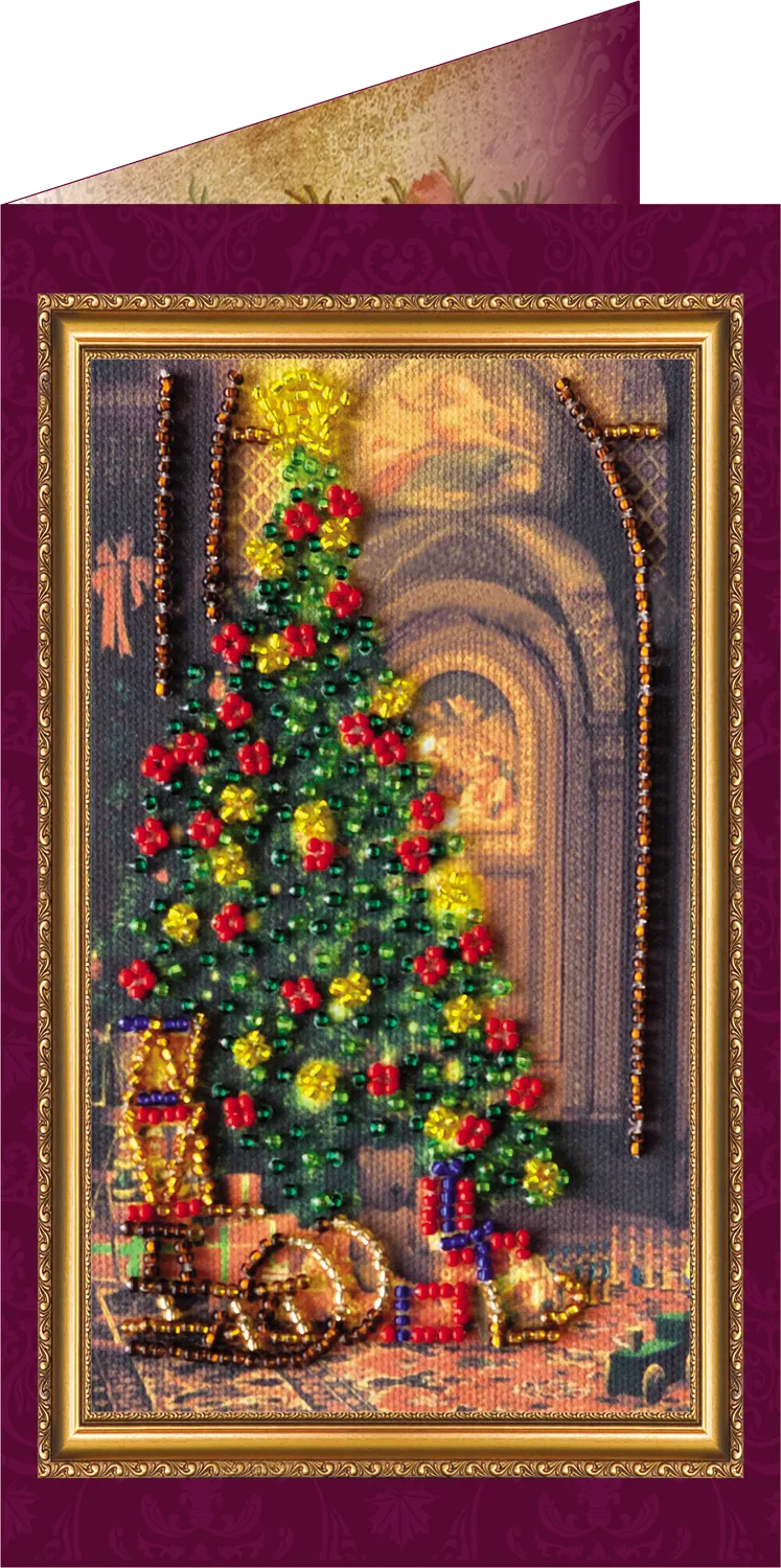 Postcards Bead Embroidery Kit Postcard Bead embroidery kit Happy Christmas – 1