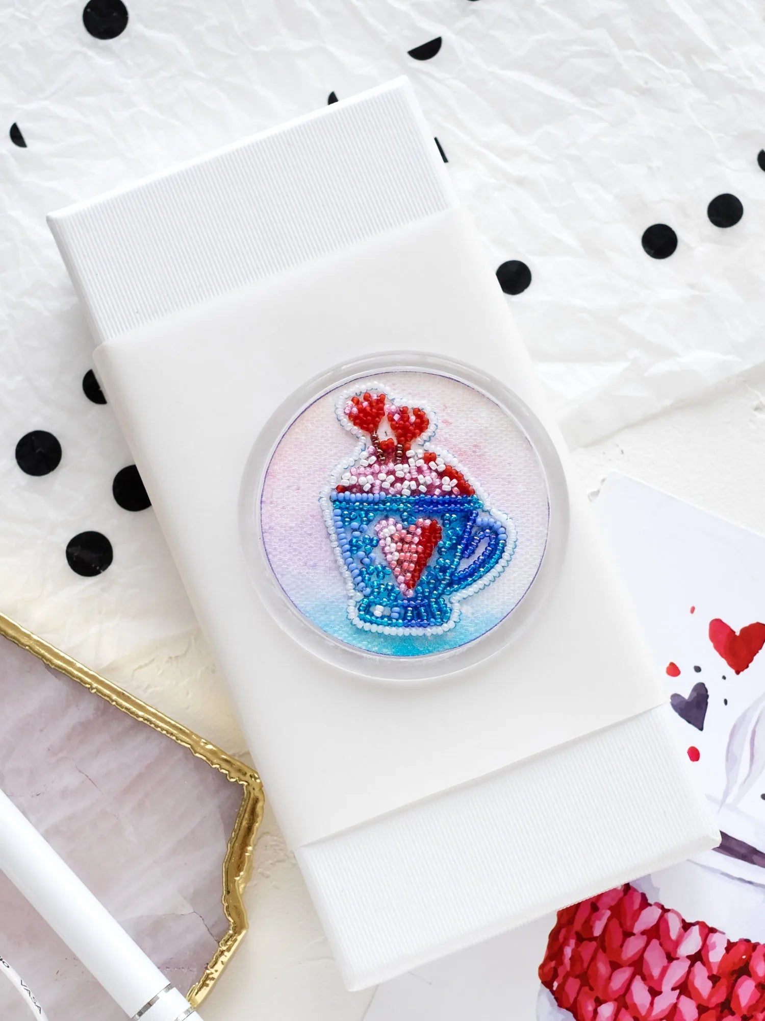 Magnets Bead Embroidery Kit Magnets Bead embroidery kit Cup in heart