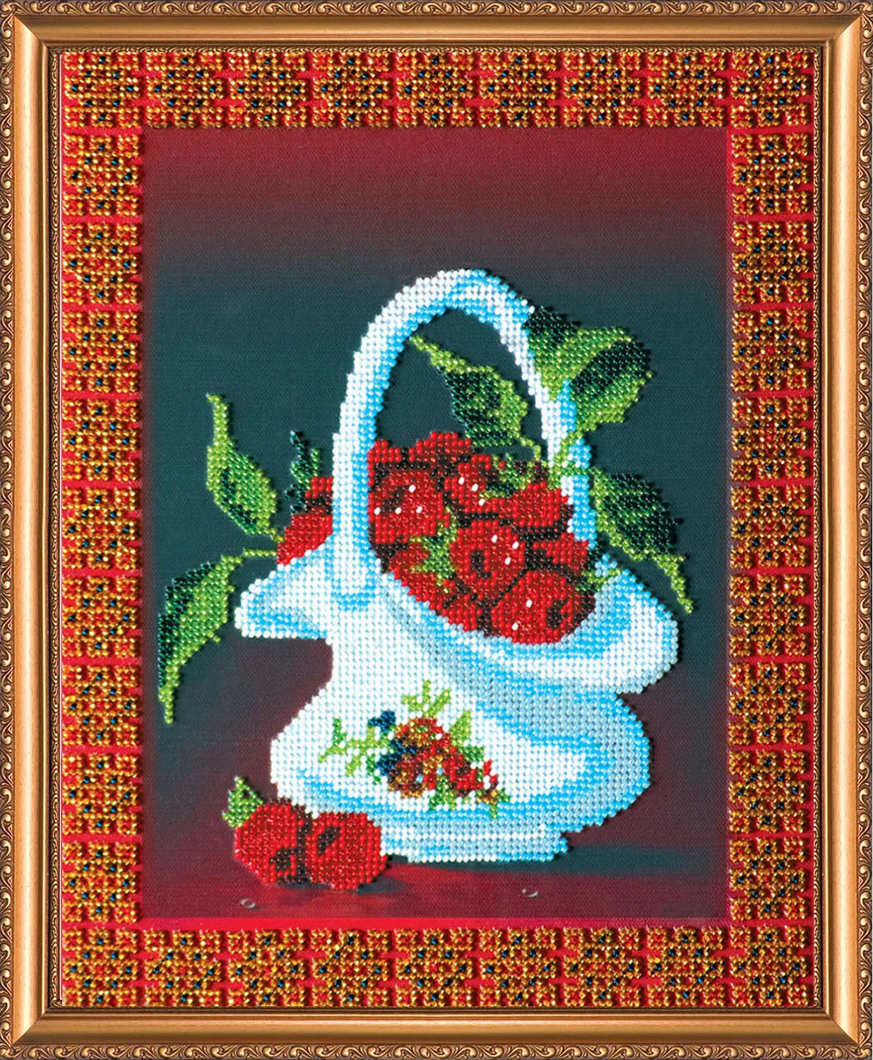 Bead Embroidery Kit Main Bead Embroidery Kit Raspberry