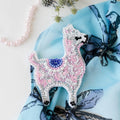 Brooch Embroidery Kit Decoration Pink llama