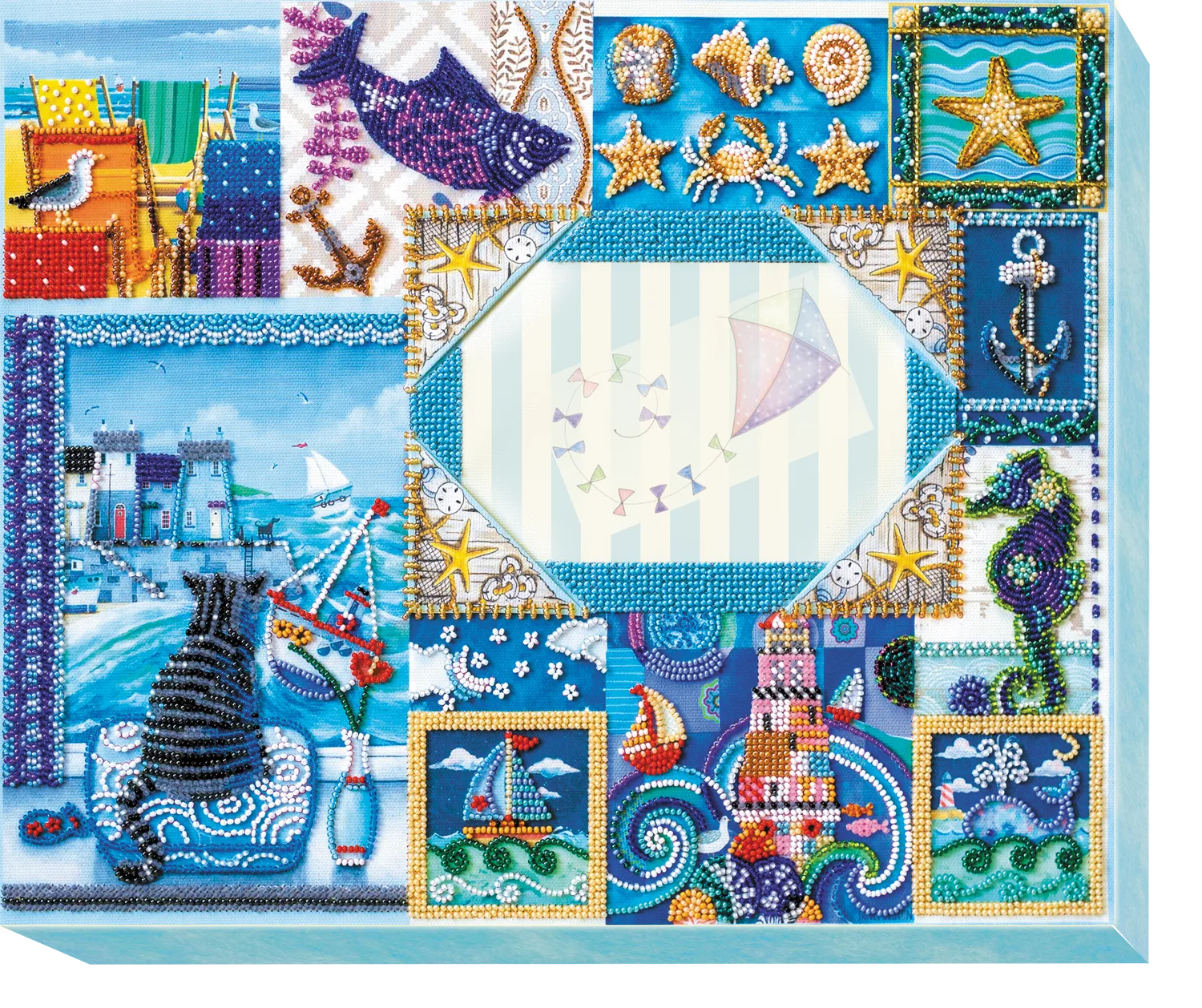 Photo Frame Bead Embroidery Kit Photo frame kit for bead embroidery Photo frame kit for bead embroidery "A song about the sea"