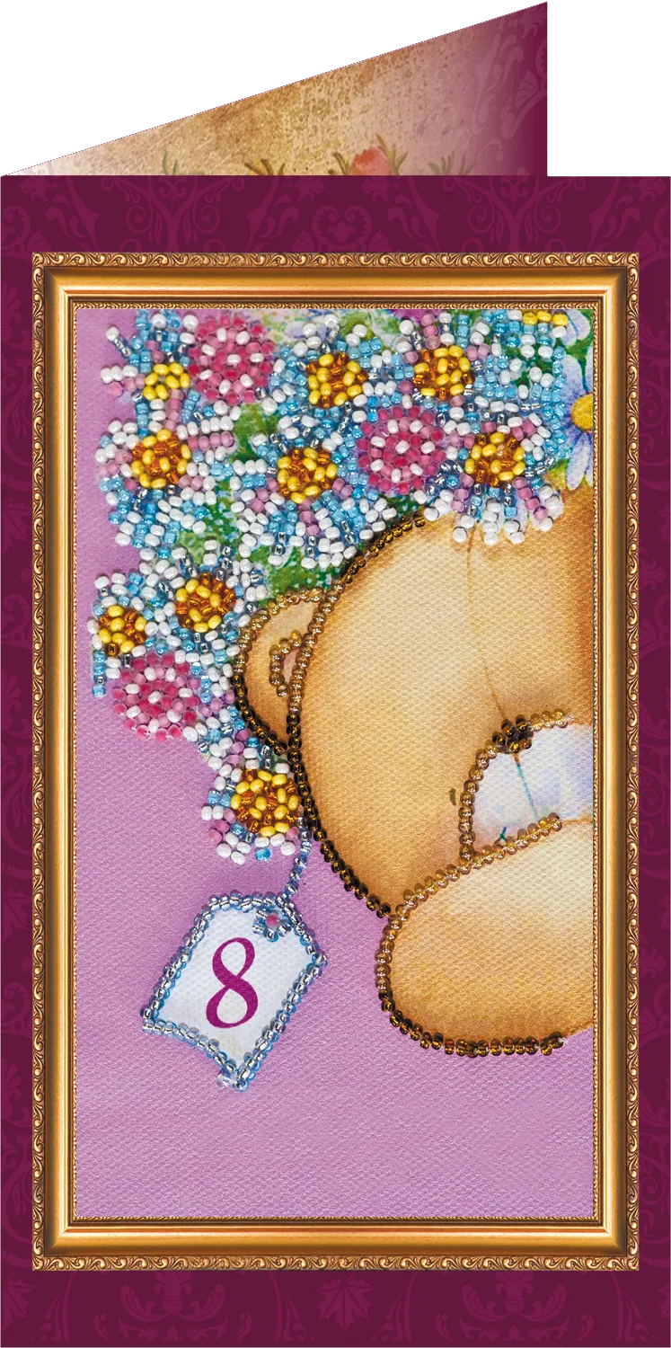 Postcards Bead Embroidery Kit Postcard Bead embroidery kit Happy 8th of March (Women's Day) – 2