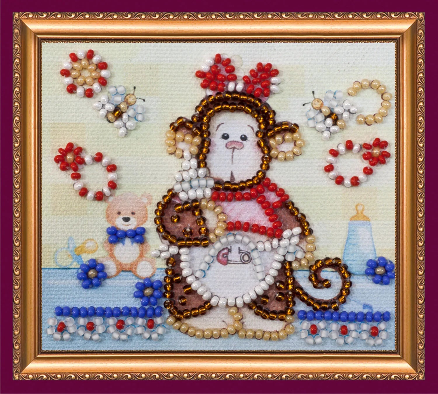 Magnets Bead Embroidery Kit Magnets Bead embroidery kit Little monkey