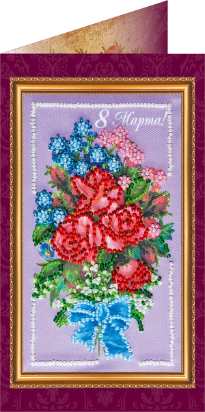 Postcards Bead Embroidery Kit Postcard Bead embroidery kit Happy 8th of March (Women's Day) – 5