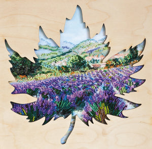 Bead Embroidery Kit Creativity kits/Bead embroidery kits with a wooden frame Fields of Provence