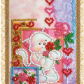 Postcards Bead Embroidery Kit Postcard Bead embroidery kit Pussycat