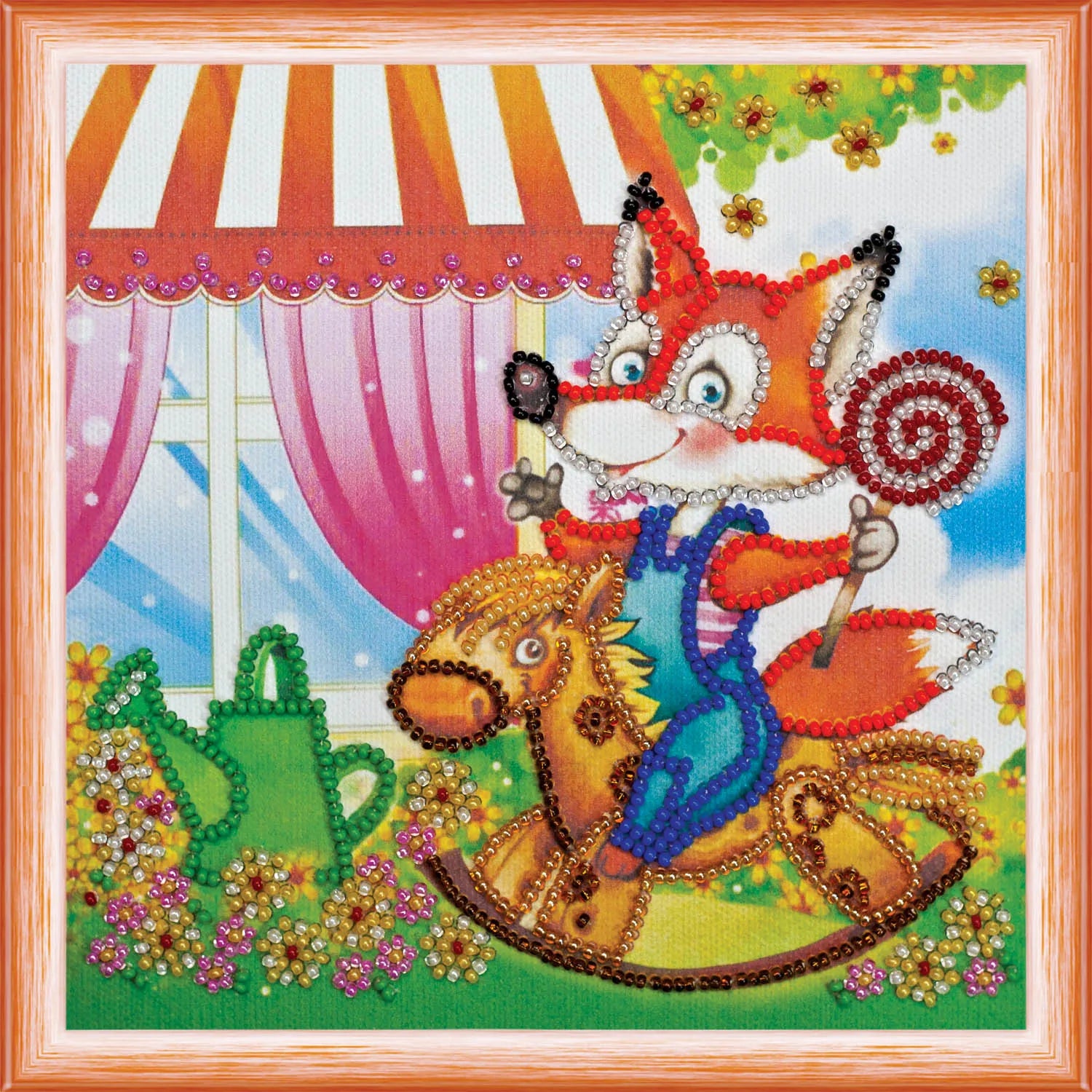 Bead Embroidery Kit Mini Bead embroidery kit On a rocking horse