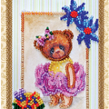Postcards Bead Embroidery Kit Postcard bead embroidery kits Teddy bear - 5