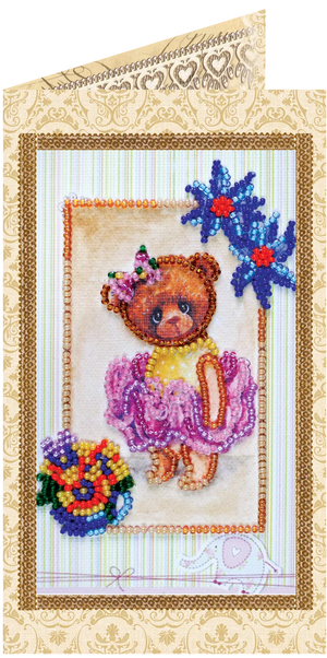 Postcards Bead Embroidery Kit Postcard bead embroidery kits Teddy bear - 5