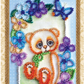 Postcards Bead Embroidery Kit Postcard bead embroidery kits Teddy bear - 2