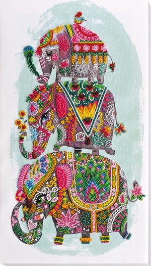 Bead Embroidery Kit Main Bead Embroidery Kit Three elephants for happiness