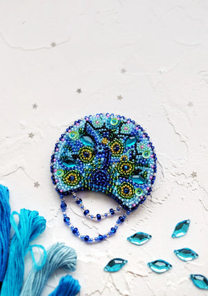 Brooch Embroidery Kit Decoration Peacock