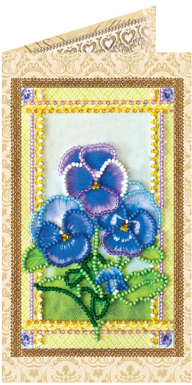 Postcards Bead Embroidery Kit Postcard bead embroidery kits Violet