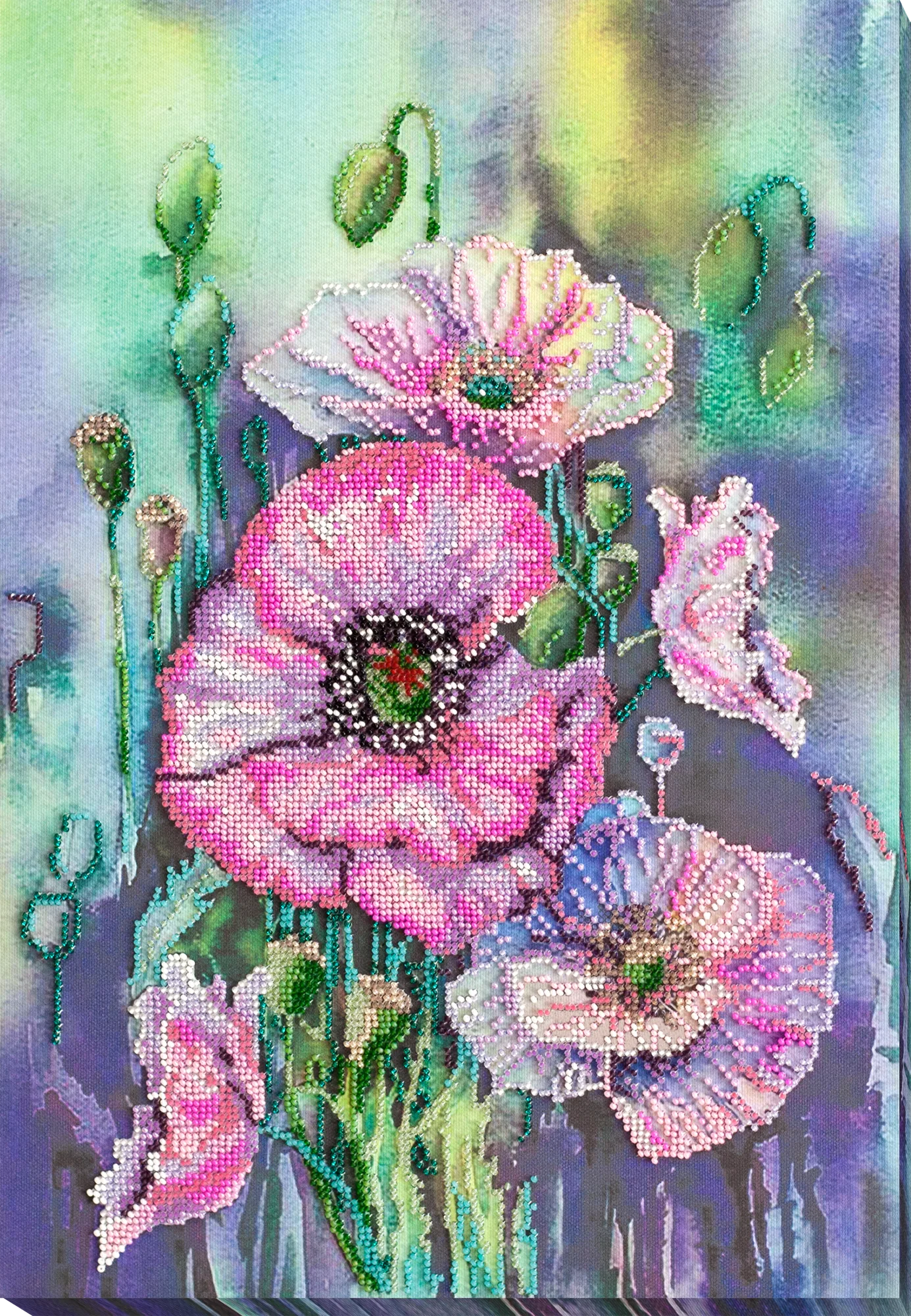 Bead Embroidery Kit Main Bead Embroidery Kit Delicate poppies