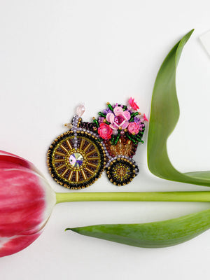 Brooch Embroidery Kit Decoration Small bike