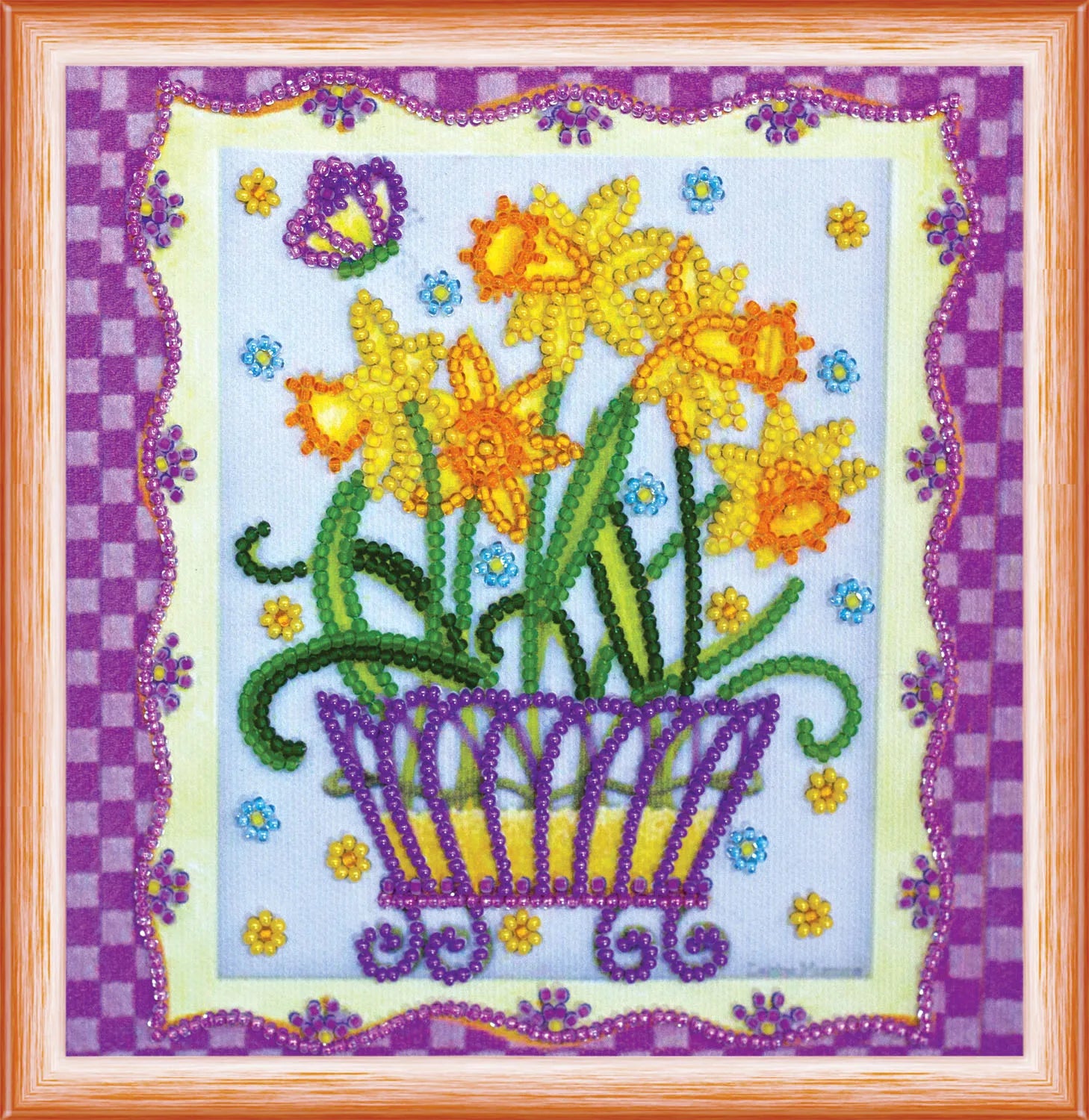 Bead Embroidery Kit Mini Bead embroidery kit Blooming daffodils