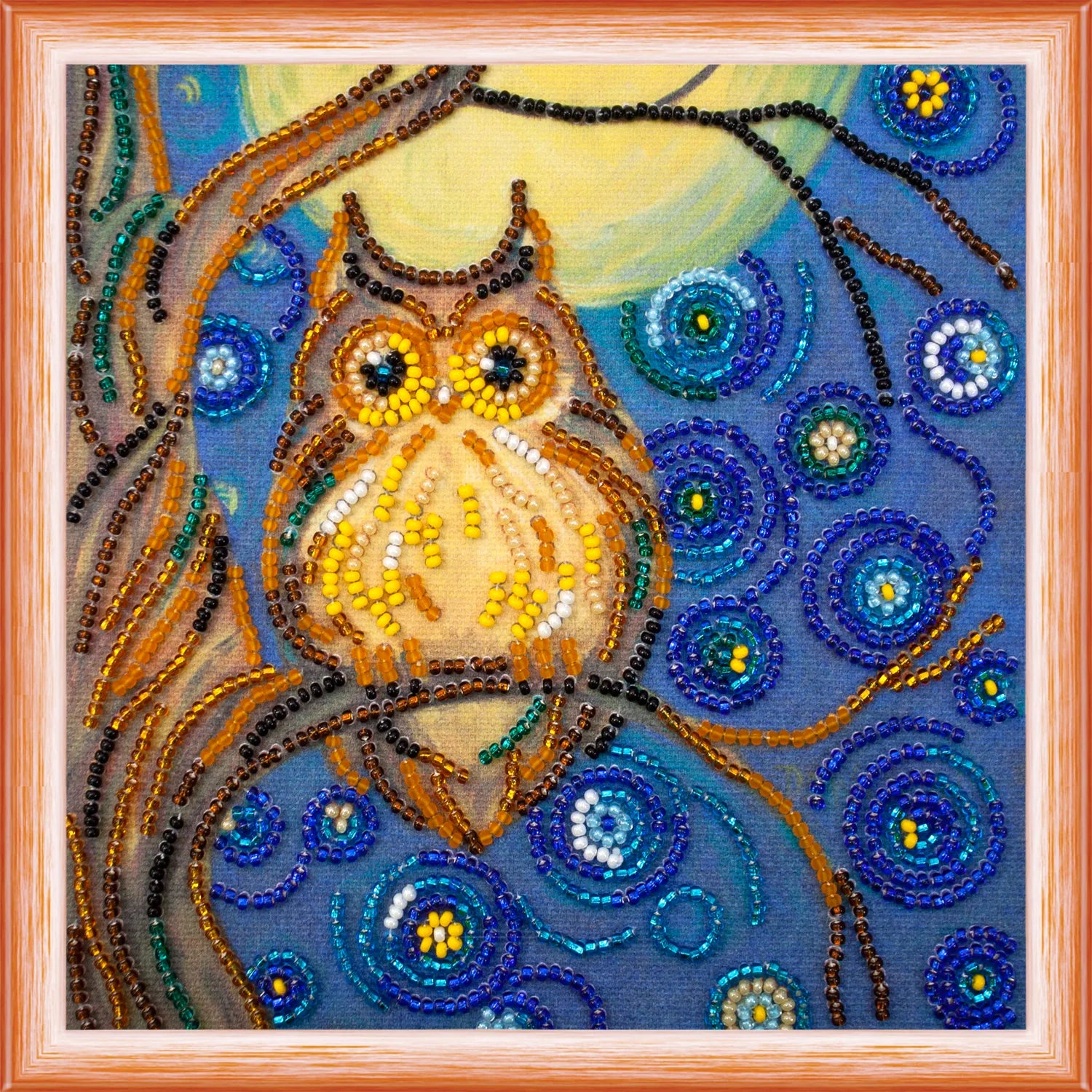 Bead Embroidery Kit Mini Bead embroidery kit Midnight Owl