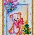 Postcards Bead Embroidery Kit Postcard bead embroidery kits Teddy bear - 3