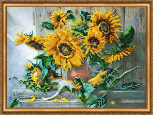 Bead Embroidery Kit Main Bead Embroidery Kit Flowers of the Sun