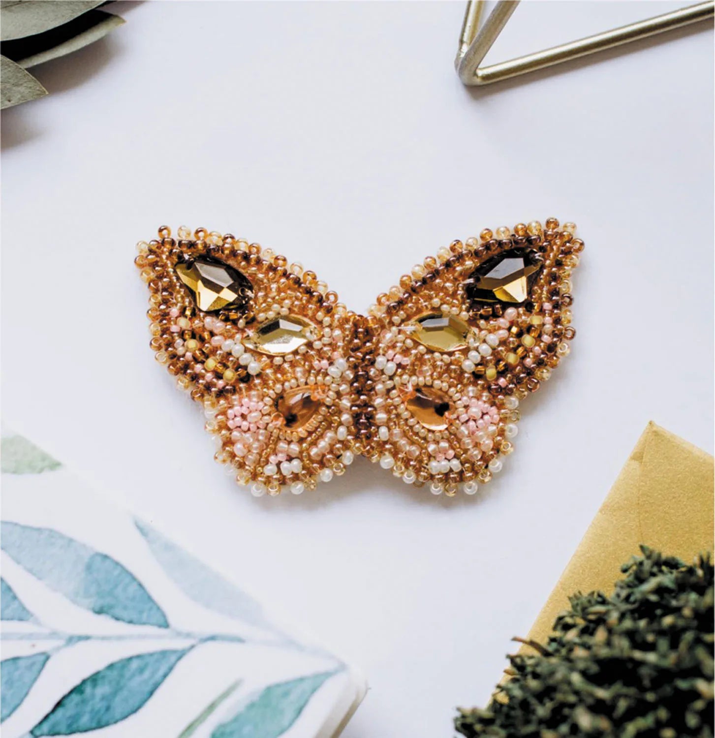 Brooch Embroidery Kit Decoration Gleam of citrine