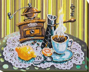 Bead Embroidery Kit Main Bead Embroidery Kit Coffee with lemon