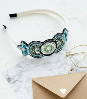 Hair Accessories Embroidery Kit Decoration Mint arabesque