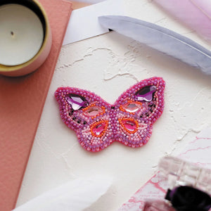 Brooch Embroidery Kit Decoration Purple