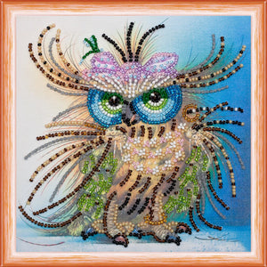 Bead Embroidery Kit Mini Bead embroidery kit Owl and bow