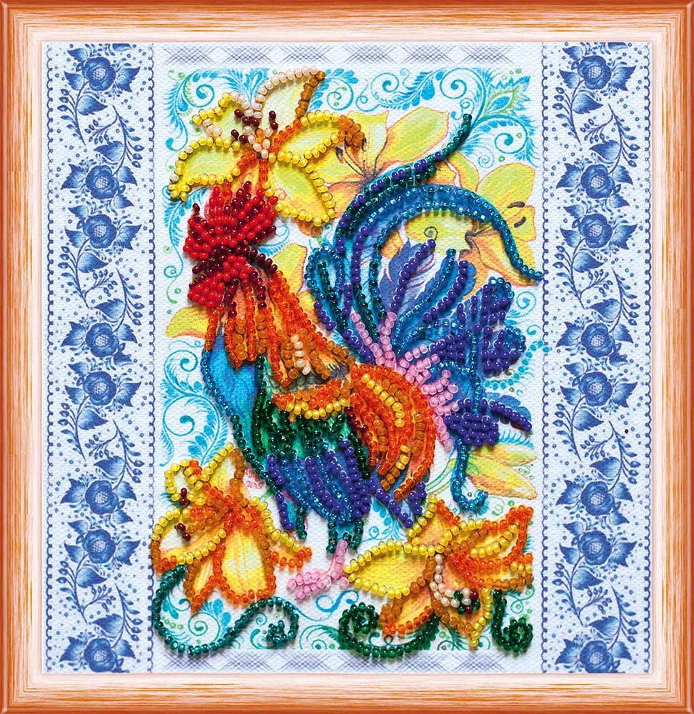 Bead Embroidery Kit Mini Bead embroidery kit Call of the cockerel