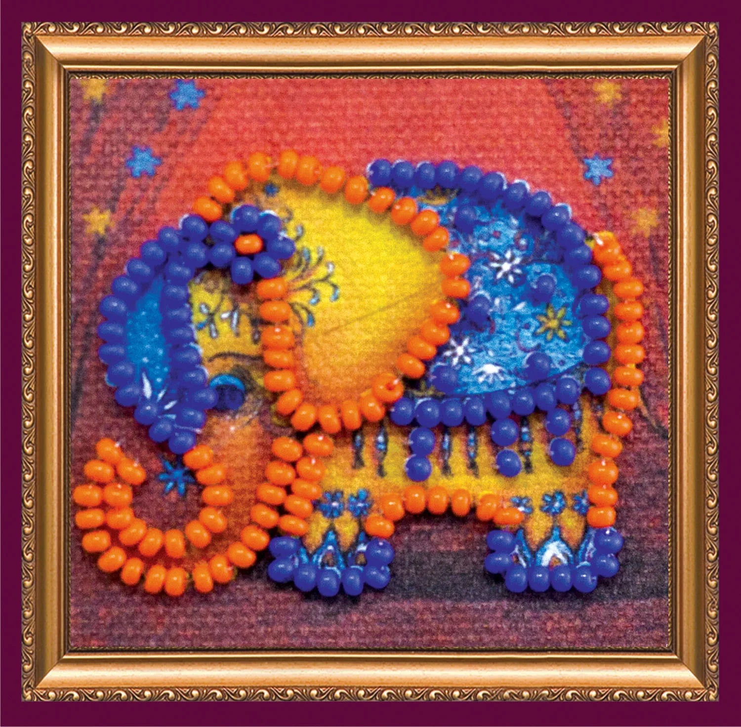Magnets Bead Embroidery Kit Mini Magnets Bead embroidery kit Orange elephant