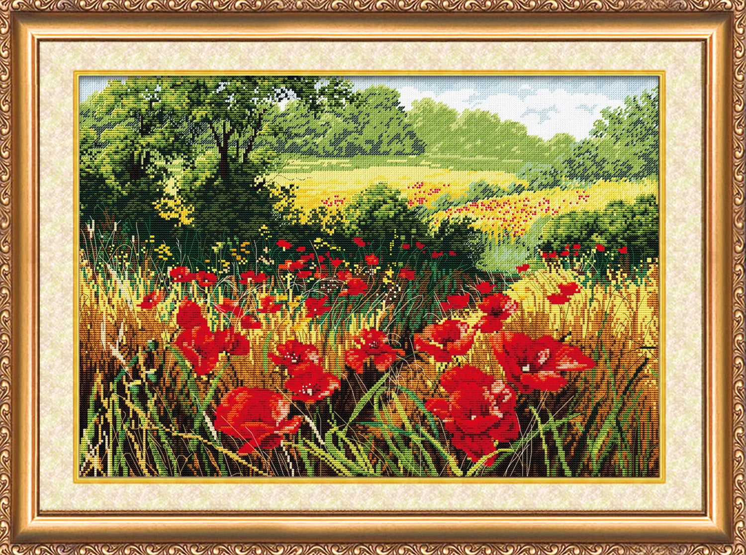 Cross Stitch Kit Cross-stitch kits Poppy field (Landscape)