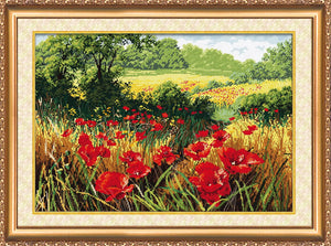 Cross Stitch Kit Cross-stitch kits Poppy field (Landscape)