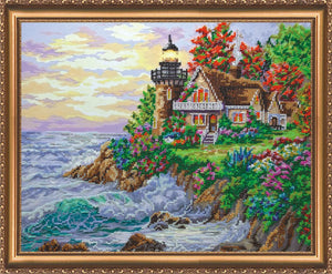Bead Embroidery Kit Main Bead Embroidery Kit House by the sea