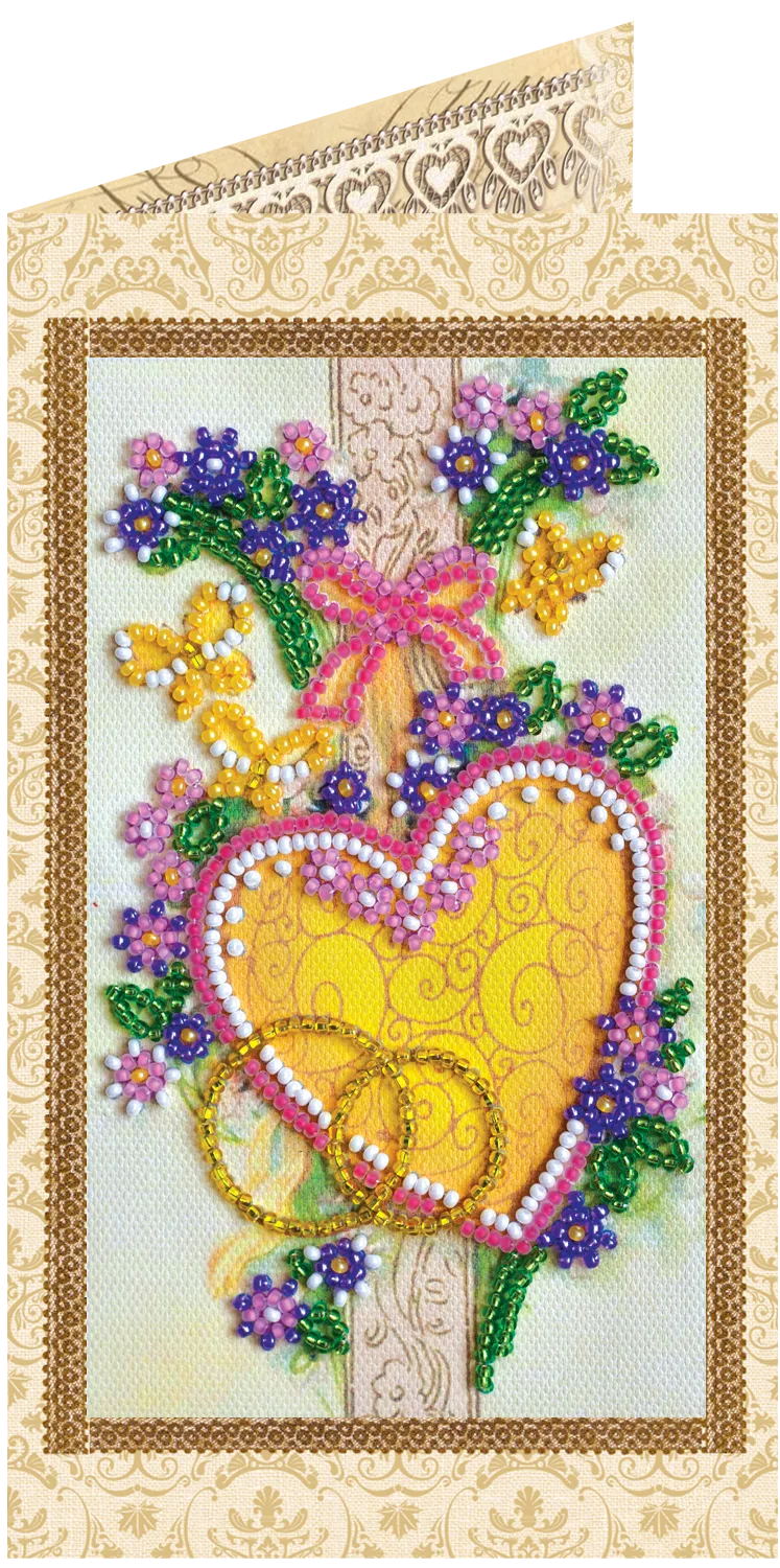 Postcards Bead Embroidery Kit Postcard bead embroidery kits Happy Wedding – 4