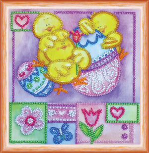 Bead Embroidery Kit Mini Bead embroidery kit Funny chickens