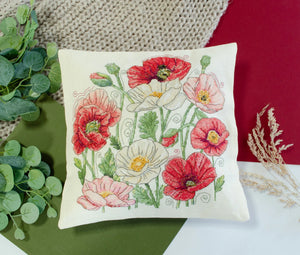 Cross Stitch Kit For Cushion Cross-stitch kits When Poppies Bloom