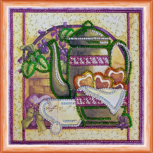 Bead Embroidery Kit Mini Bead embroidery kit Violet tea