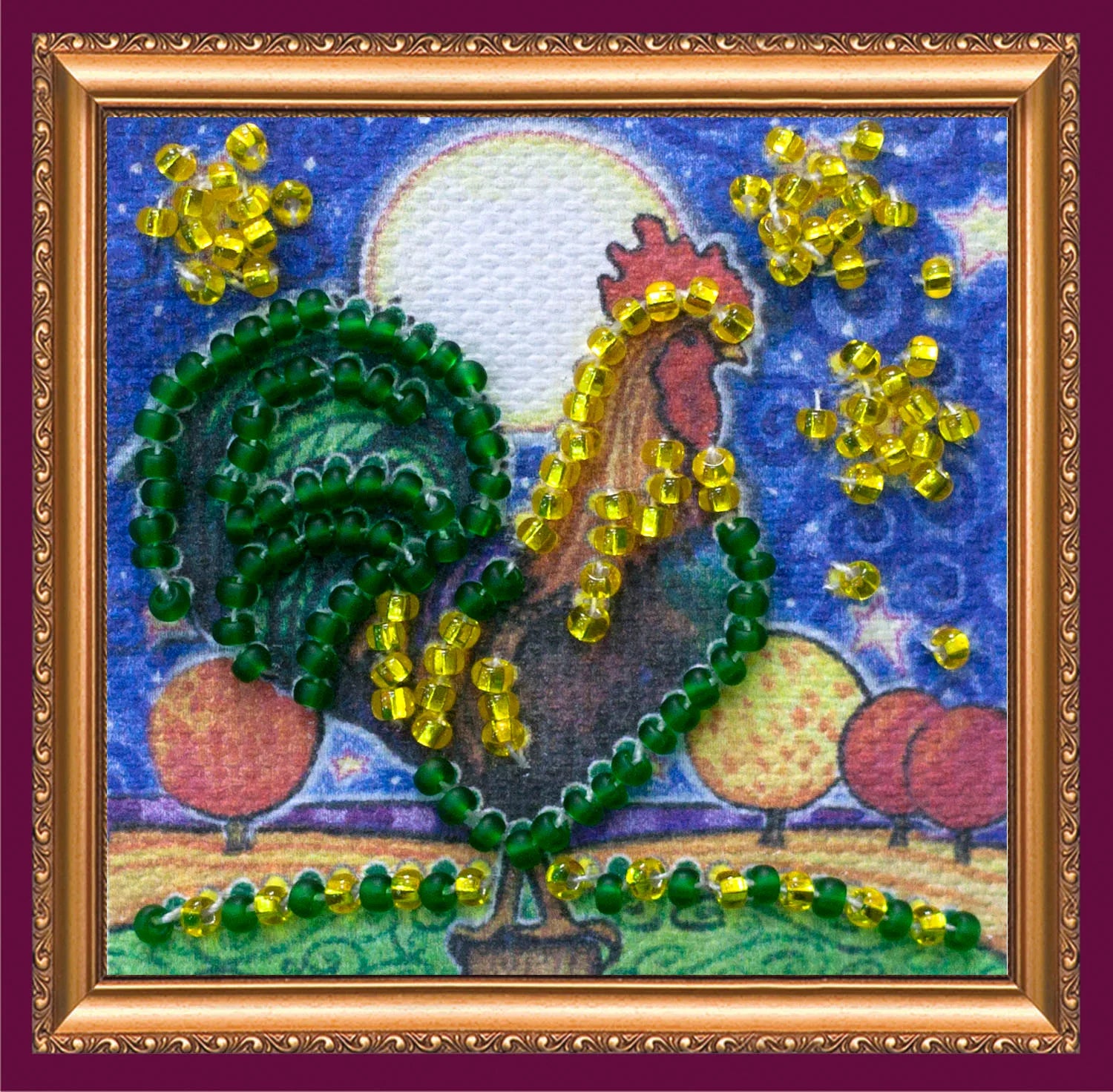 Magnets Bead Embroidery Kit Mini Magnets Bead embroidery kit Gold crest