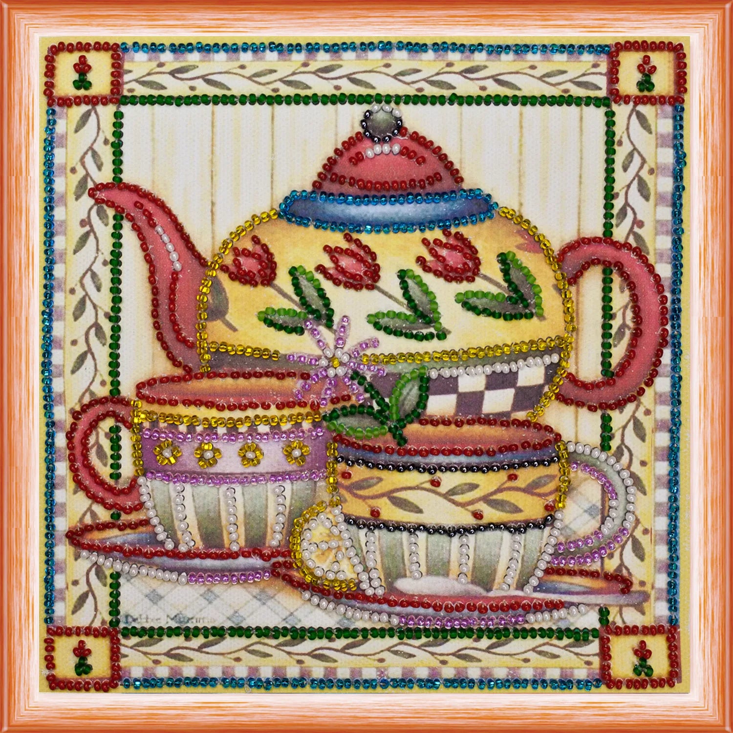 Bead Embroidery Kit Mini Bead embroidery kit Tea-party